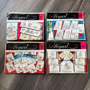 Vogart Embroidery Hot Iron Transfer Patterns Lot of 4